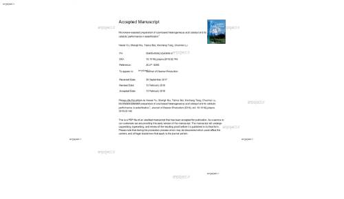 Microwave-assisted preparation of coal-based heterogeneous acid catalyst and its catalytic performance in esterification1
